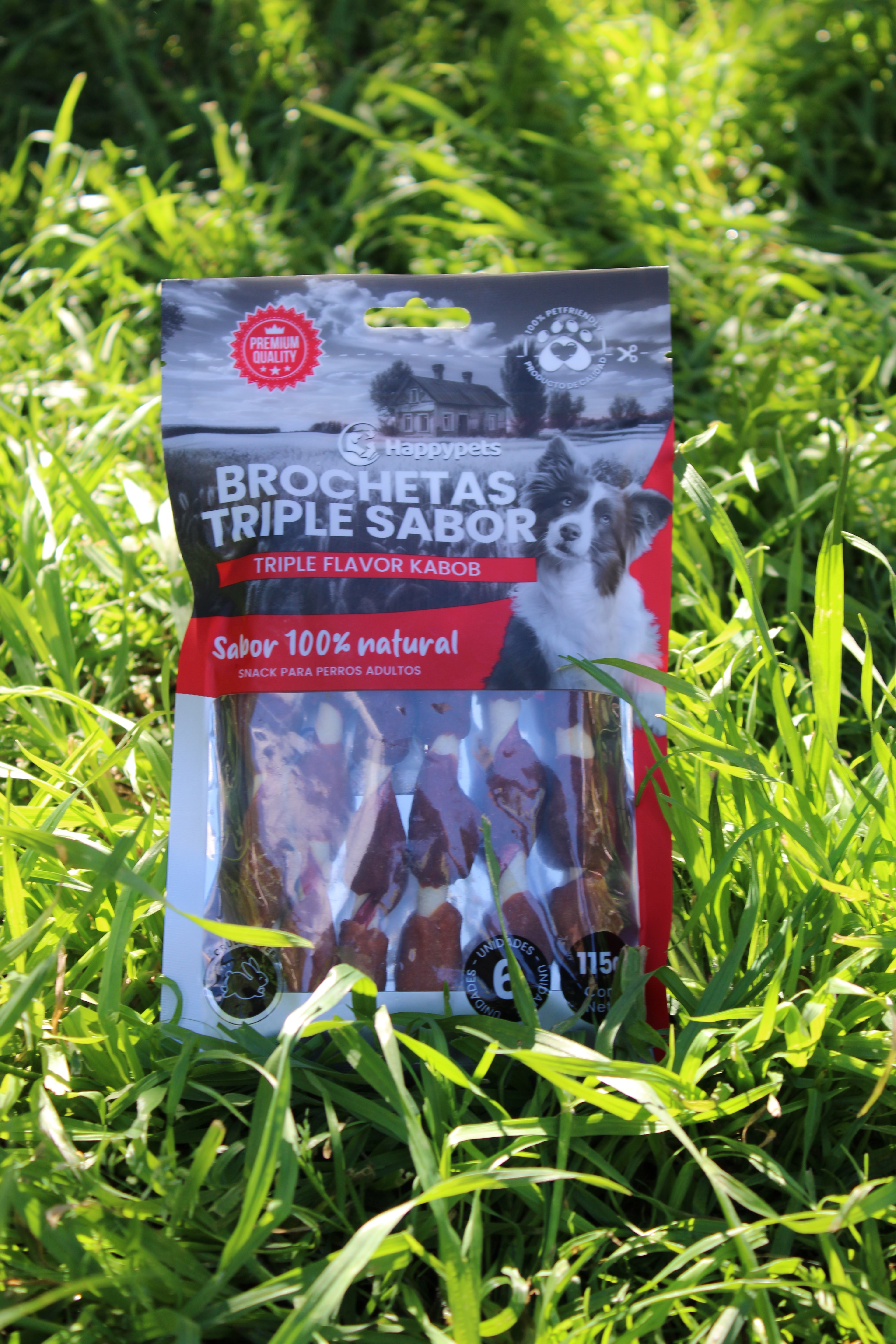 🍖 Happy Brochetas Triple Sabor (6 un / 115 g)